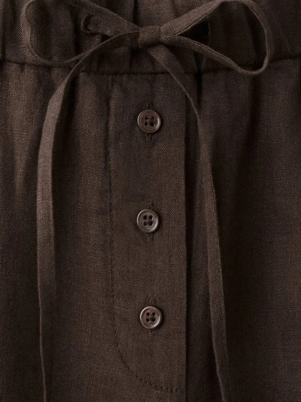 Mango women Wide-Leg Linen pants in Brown